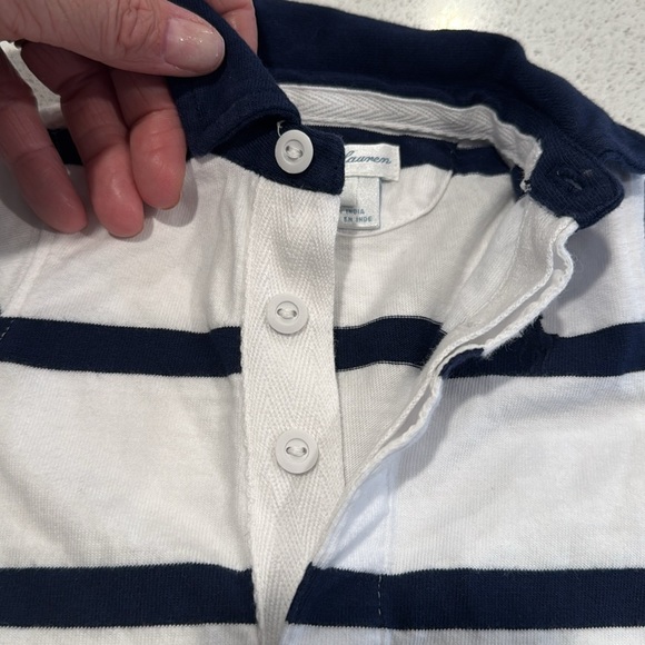 Baby Boys Striped Cotton Jersey Rugby Coveralls 3M - Picture 6 of 8